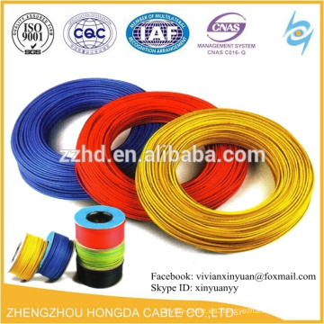 300 / 500V AWG 1.5mm2 2.5mm2 4mm2 6mm2 10mm2 16mm2 pvc recubierto cable eléctrico de cobre